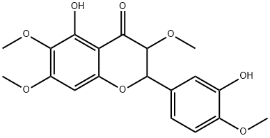 5-Hydroxy-2-(3-hydroxy-4-methoxyphenyl)-3,6,7-trimethoxychroman-4-one 结构式