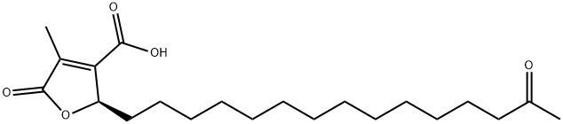 3-Furancarboxylic acid, 2,5-dihydro-4-methyl-5-oxo-2-(14-oxopentadecyl)-, (2R)- 结构式