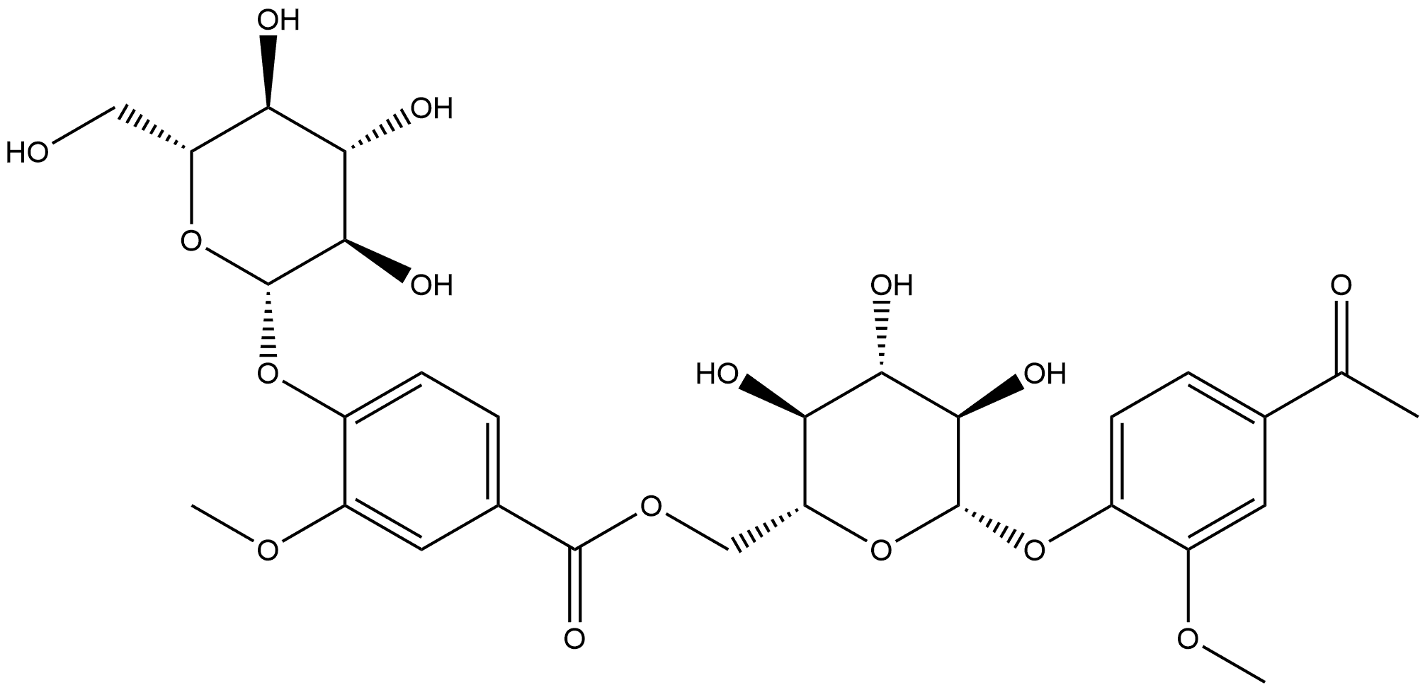 西藏胡黄连酚苷A 结构式
