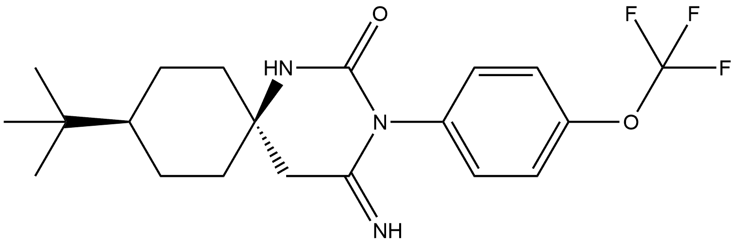 Trans-9-tert-butyl-4-imino-3-[4-(trifluoromethox)phenyl]-l.3-diazaspiror[5.5]-undecan-2-one 结构式