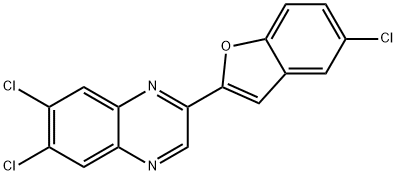 Quinoxaline, 6,7-dichloro-2-(5-chloro-2-benzofuranyl)- 结构式