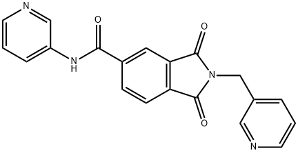 1,3-二氧代-N-(吡啶-3-基)-2-[(吡啶-3-基)甲基]-2,3-二氢-1H-异吲哚-5-甲酰胺 结构式