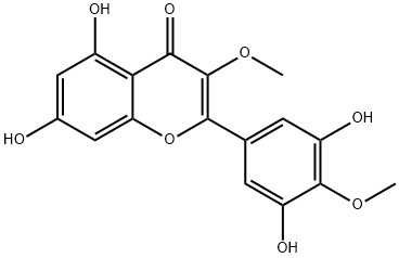4H-1-Benzopyran-4-one, 2-(3,5-dihydroxy-4-methoxyphenyl)-5,7-dihydroxy-3-methoxy- 结构式
