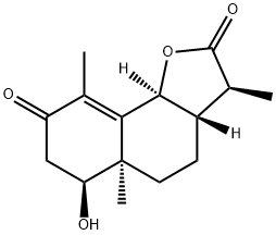 (3S)-3aβ,5,5a,6,7,9bα-Hexahydro-6β-hydroxy-3β,5aα,9-trimethylnaphtho[1,2-b]furan-2,8(3H,4H)-dione 结构式