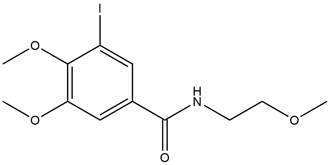 3-Iodo-4,5-dimethoxy-N-(2-methoxyethyl)benzamide 结构式