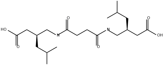 Hexanoic acid, 3,3'-[(1,4-dioxo-1,4-butanediyl)bis(iminomethylene)]bis[5-methyl-, (3S,3'S)- 结构式