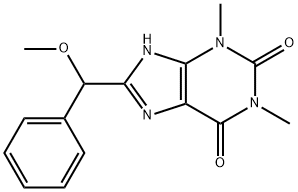 8-(Methoxy(phenyl)methyl)-1,3-dimethyl-1H-purine-2,6(3H,7H)-dione 结构式