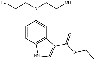 Ethyl 5-(bis(2-hydroxyethyl)amino)-1H-indole-3-carboxylate 结构式