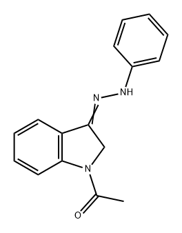 3H-Indol-3-one, 1-acetyl-1,2-dihydro-, 3-(2-phenylhydrazone) 结构式