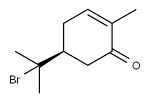 2-Cyclohexen-1-one, 5-(1-bromo-1-methylethyl)-2-methyl-, (S)- (9CI) 结构式