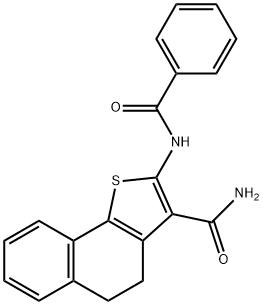 2-benzamido-4,5-dihydrobenzo[g][1]benzothiole-3-carboxamide 结构式