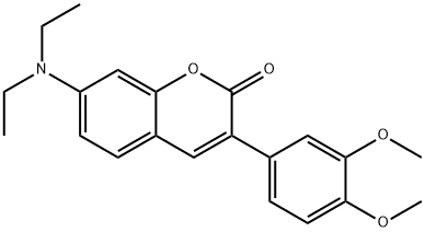 2H-1-Benzopyran-2-one, 7-(diethylamino)-3-(3,4-dimethoxyphenyl)- 结构式