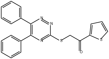 2-[(5,6-diphenyl-1,2,4-triazin-3-yl)sulfanyl]-1-(thiop
hen-2-yl)ethan-1-one 结构式