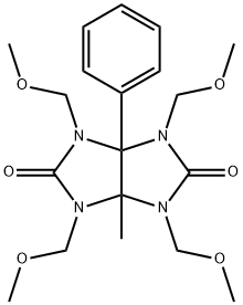 TETRAHYDRO-1,3,4,6-TETRAKIS(METHOXYMETHYL)-3A-METHYL-6A-PHENYLIMIDAZO[4,5-D]IMIDAZOLE-2,5(1H,3H)-DIO 结构式