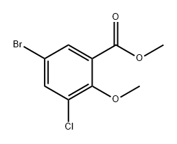 5-溴-3-氯-2-甲氧基苯甲酸甲酯 结构式