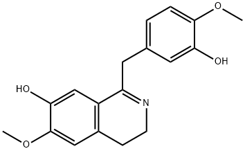 7-Isoquinolinol, 3,4-dihydro-1-[(3-hydroxy-4-methoxyphenyl)methyl]-6-methoxy- 结构式