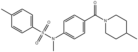 N,4-dimethyl-N-{4-[(4-methyl-1-piperidinyl)carbonyl]phenyl}benzenesulfonamide 结构式