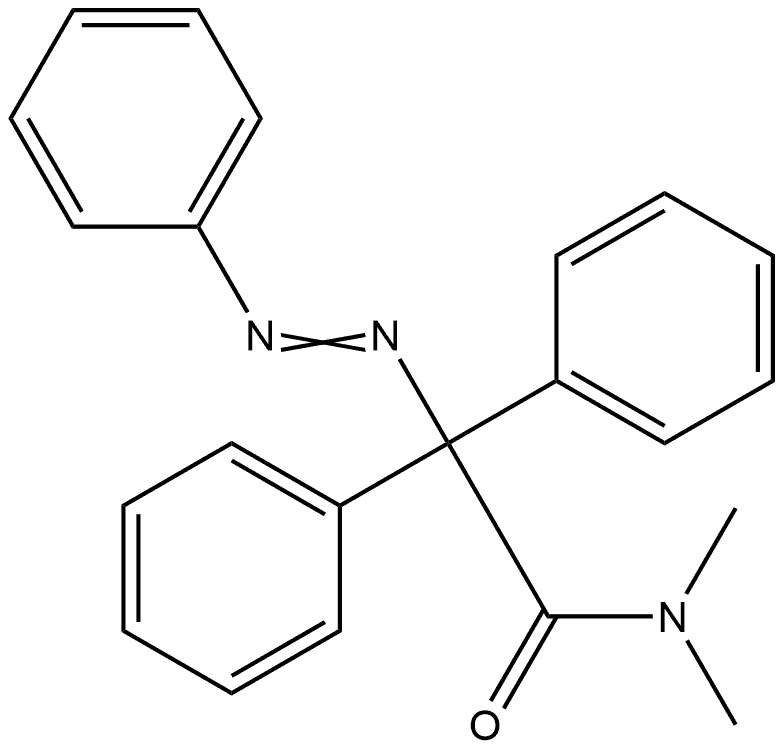 Benzeneacetamide, N,N-dimethyl-α-phenyl-α-(2-phenyldiazenyl)- 结构式