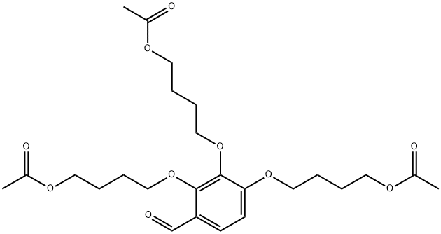 Benzaldehyde, 2,3,4-tris[4-(acetyloxy)butoxy]- 结构式