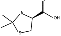 (S)-2,2-二甲基噻唑烷-4-羧酸 结构式