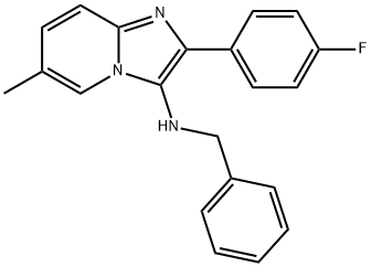 IMIDAZO[1,2-A]PYRIDIN-3-AMINE, 2-(4-FLUOROPHENYL)-6-METHYL-N-(PHENYLMETHYL)- 结构式