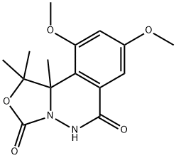 3H-Oxazolo[4,3-a]phthalazine-3,6(5H)-dione, 1,10b-dihydro-8,10-dimethoxy-1,1,10b-trimethyl- 结构式