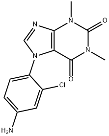 7-(4-Amino-2-chlorophenyl)-1,3-dimethyl-1H-purine-2,6(3H,7H)-dione 结构式