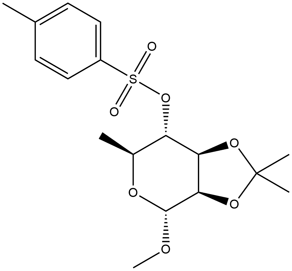 α-L-Mannopyranoside, methyl 6-deoxy-2,3-O-(1-methylethylidene)-, 4-methylbenzenesulfonate (9CI) 结构式