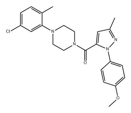 Methanone, [4-(5-chloro-2-methylphenyl)-1-piperazinyl][1-(4-methoxyphenyl)-3-methyl-1H-pyrazol-5-yl]- 结构式