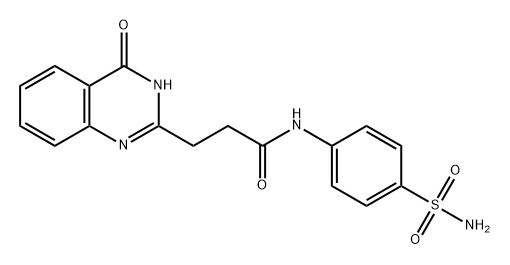 3-(4-氧代-3,4-二氢喹唑啉-2-基)-N-(4-氨磺酰基苯基)丙酰胺 结构式