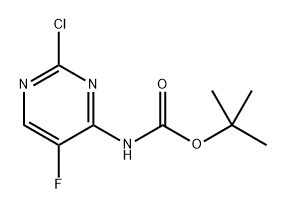 (2-氯-5-氟嘧啶-4-基)氨基甲酸叔丁酯 结构式