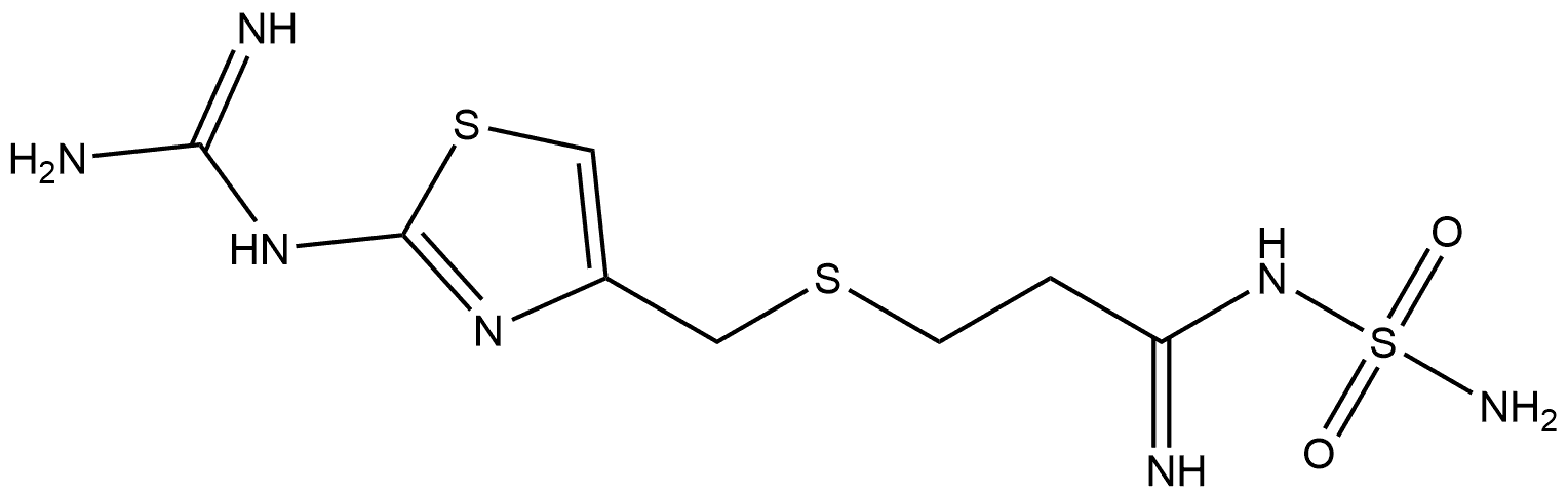 Propanimidamide, 3-[[[2-[(aminoiminomethyl)amino]-4-thiazolyl]methyl]thio]-N-(aminosulfonyl)-, (Z)- (9CI) 结构式