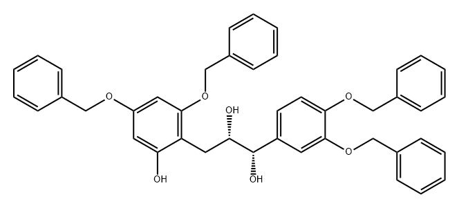 1,2-Propanediol, 1-[3,4-bis(phenylmethoxy)phenyl]-3-[2-hydroxy-4,6-bis(phenylmethoxy)phenyl]-, (1S,2S)- 结构式