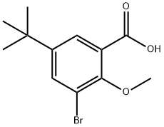 3-溴-5-(叔丁基)-2-甲氧基苯甲酸 结构式