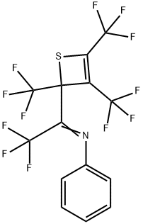 Benzenamine, N-[2,2,2-trifluoro-1-[2,3,4-tris(trifluoromethyl)-2H-thiet-2-yl]ethylidene]- 结构式