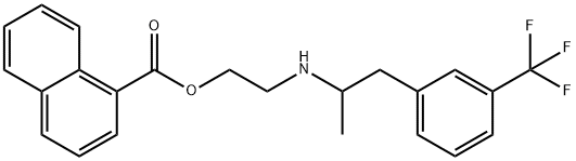 1-Naphthalenecarboxylic acid, 2-[[1-methyl-2-[3-(trifluoromethyl)phenyl]ethyl]amino]ethyl ester 结构式