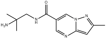 PYRAZOLO[1,5-A]PYRIMIDINE-6-CARBOXAMIDE, N-(2-AMINO-2-METHYLPROPYL)-2-METHYL- 结构式