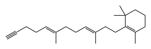 Cyclohexene, 2-[(3E,7E)-3,7-dimethyl-3,7-dodecadien-11-yn-1-yl]-1,3,3-trimethyl- 结构式