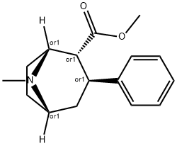 (1β,5β)-3β-Phenyl-8-methyl-8-azabicyclo[3.2.1]octane-2α-carboxylic acid methyl ester 结构式