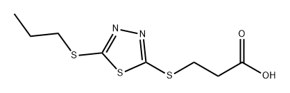 3-((5-(丙硫基)-1,3,4-噻二唑-2-基)硫基)丙酸 结构式