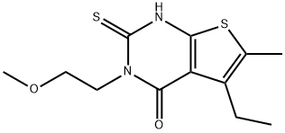 5-乙基-3-(2-甲氧基乙基)-6-甲基-2-硫代-2,3-二氢噻吩并[2,3-D]嘧啶-4(1H)-酮 结构式