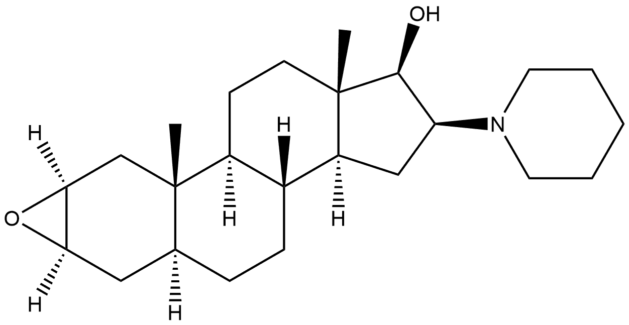 Androstan-17-ol, 2,3-epoxy-16-(1-piperidinyl)-, (2α,3α,5α,16β,17β)- (9CI) 结构式