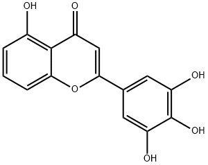 5-Hydroxy-2-(3,4,5-trihydroxyphenyl)-4H-chromen-4-one 结构式