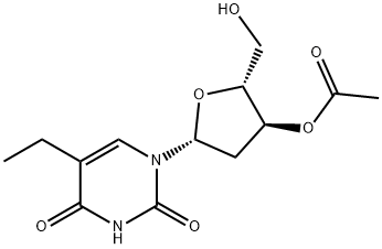 3'-acetate-2'-deoxy-5-ethyl-uridine 结构式