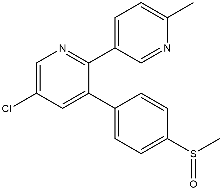 2,3'-Bipyridine, 5-chloro-6'-methyl-3-[4-(methylsulfinyl)phenyl]-, (-)- 结构式