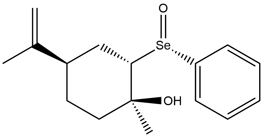 Cyclohexanol, 1-methyl-4-(1-methylethenyl)-2-(phenylseleninyl)-, [1S-(1α,2β,4α)]- (9CI) 结构式