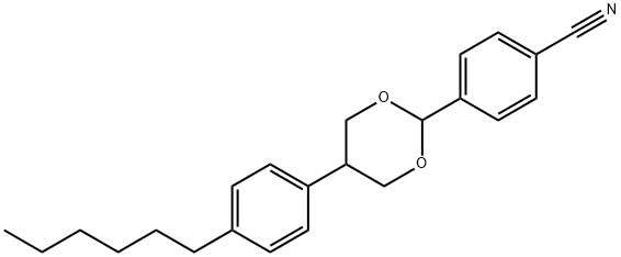 Benzonitrile, 4-[5-(4-hexylphenyl)-1,3-dioxan-2-yl]- 结构式