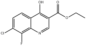 Ethyl 7-chloro-8-fluoro-4-hydroxyquinoline-3-carboxylate 结构式