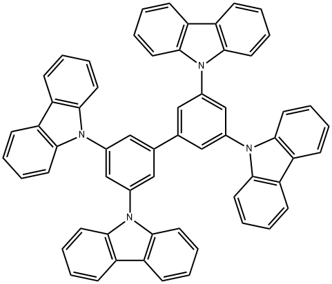 9H-Carbazole, 9,9',9'',9'''-[1,1'-biphenyl]-3,3',5,5'-tetrayltetrakis- 结构式