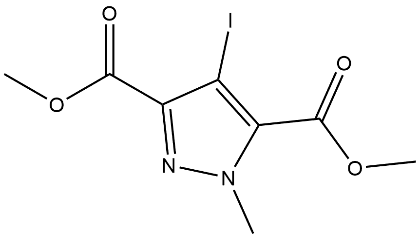 dimethyl 4-iodo-1-methyl-1H-pyrazole-3,5-dicarboxylate 结构式